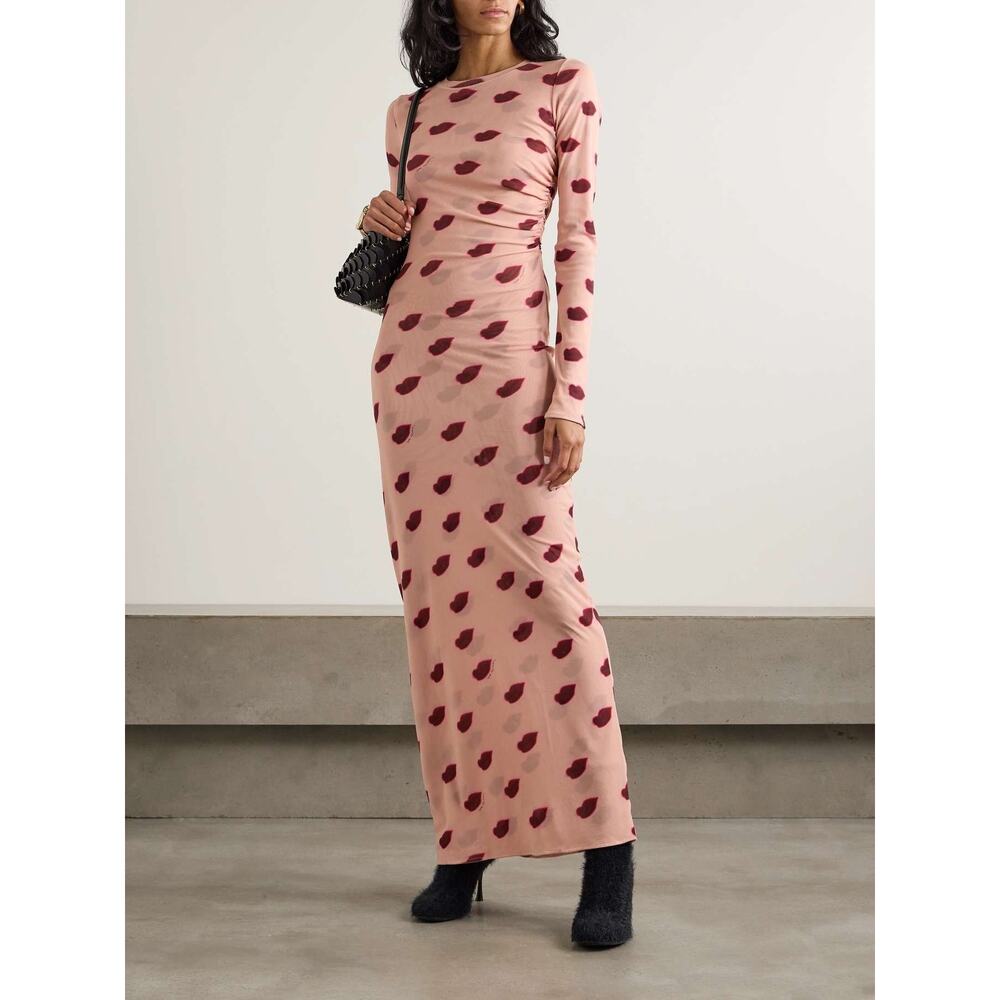 Stella McCartney
Ruched printed tulle maxi dress. size XL